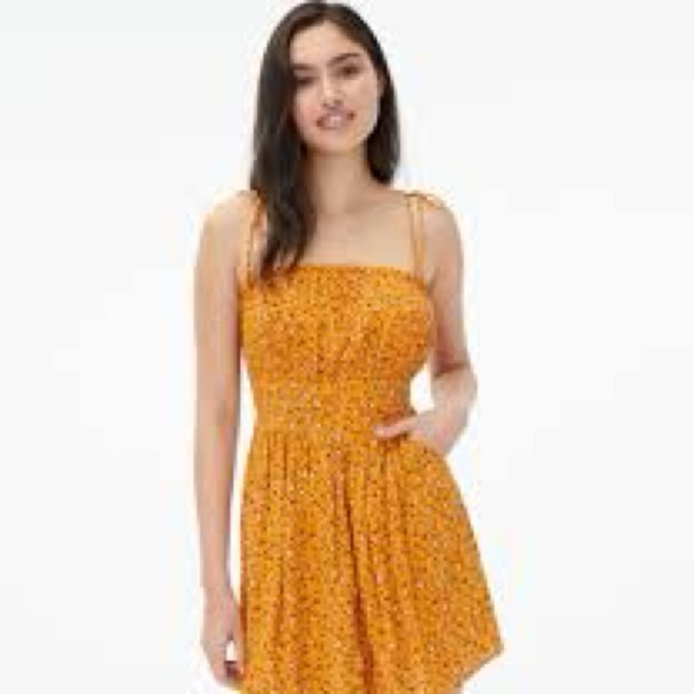 Aeropostal floral square neck tie shoulder mini dress